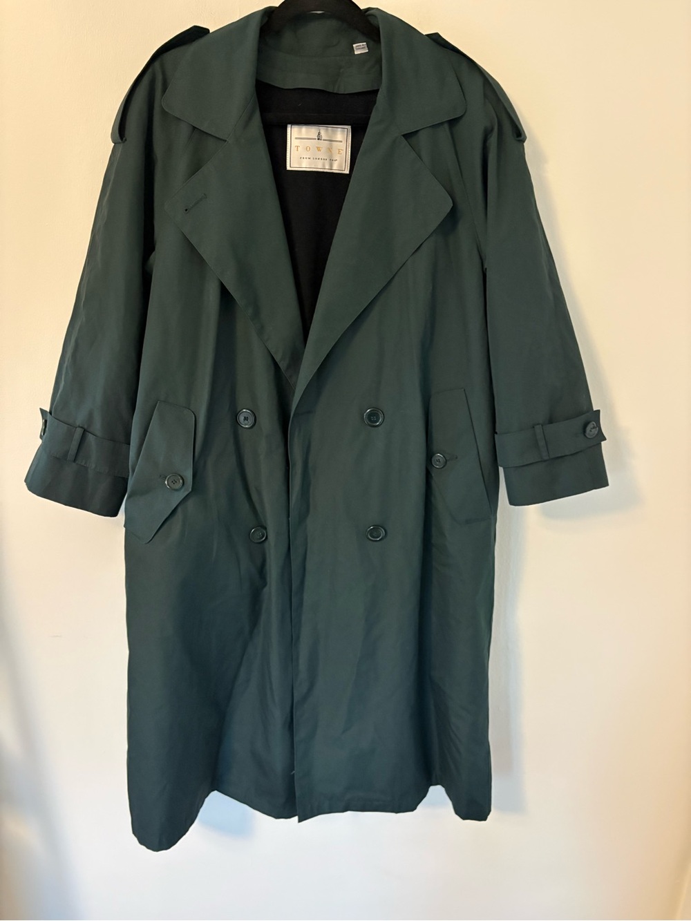 London Fog Forest Green Double-Breasted Trench Coat